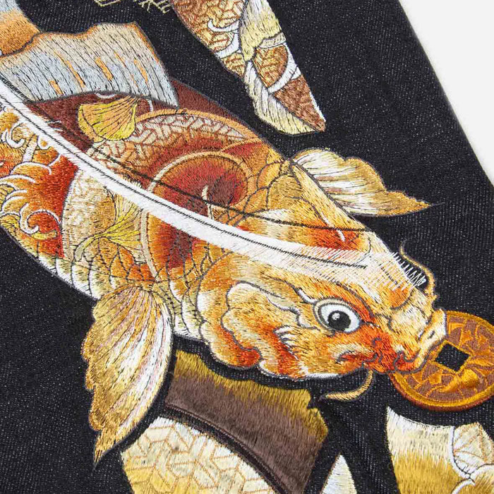 Evisu Tattoo Koi Daicock Embroidery Carrot-Fit Jeans #2017 Mens Pants & Shorts EVISU 4894565622892 Free Shipping Worldwide