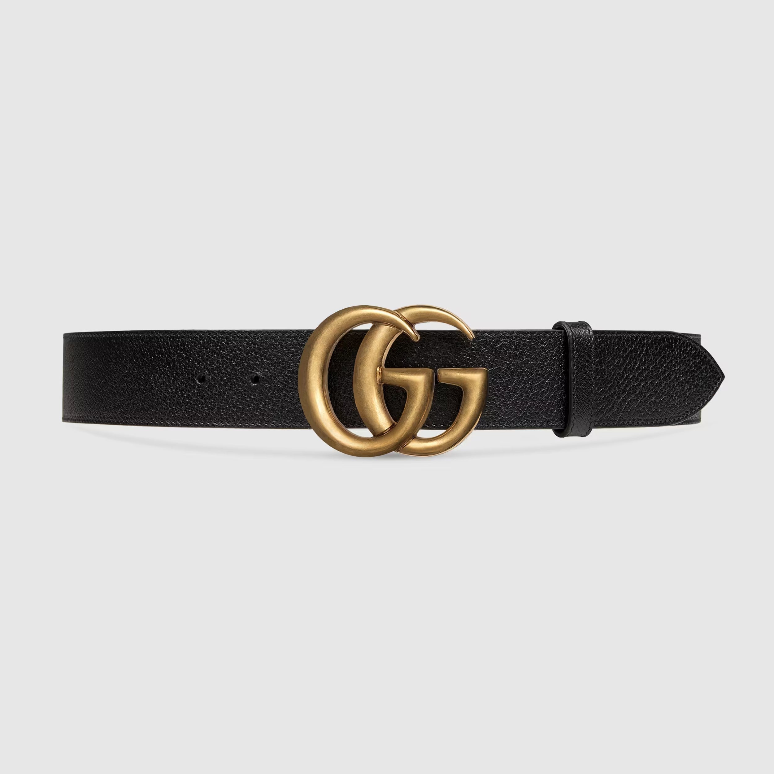 Metro Fusion - Gucci Wide Leather Belt With Double G Buckle