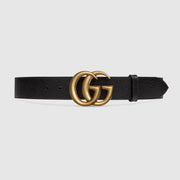 Gucci Wide Leather Belt With Double G Buckle Mens Belts Free Shipping Worldwide