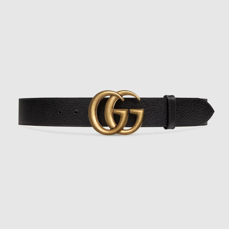 Gucci Wide Leather Belt With Double G Buckle Mens Belts Free Shipping Worldwide