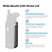 Hydro Flask Wide Mouth Straw Lid Water Bottle 810007835662