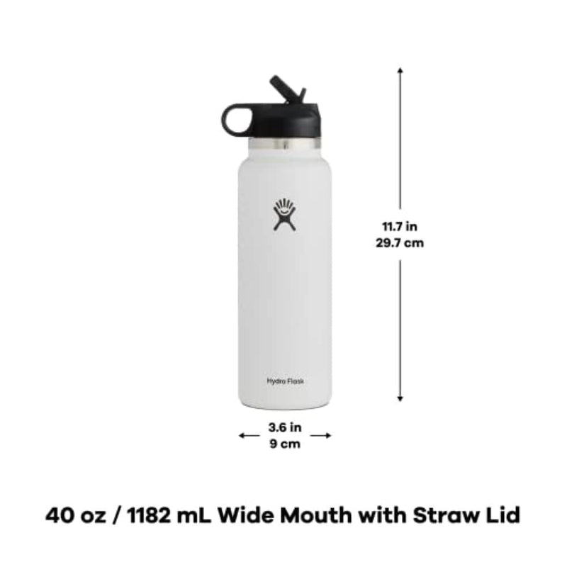 Hydro Flask Wide Mouth Straw Lid Water Bottle 810007835662