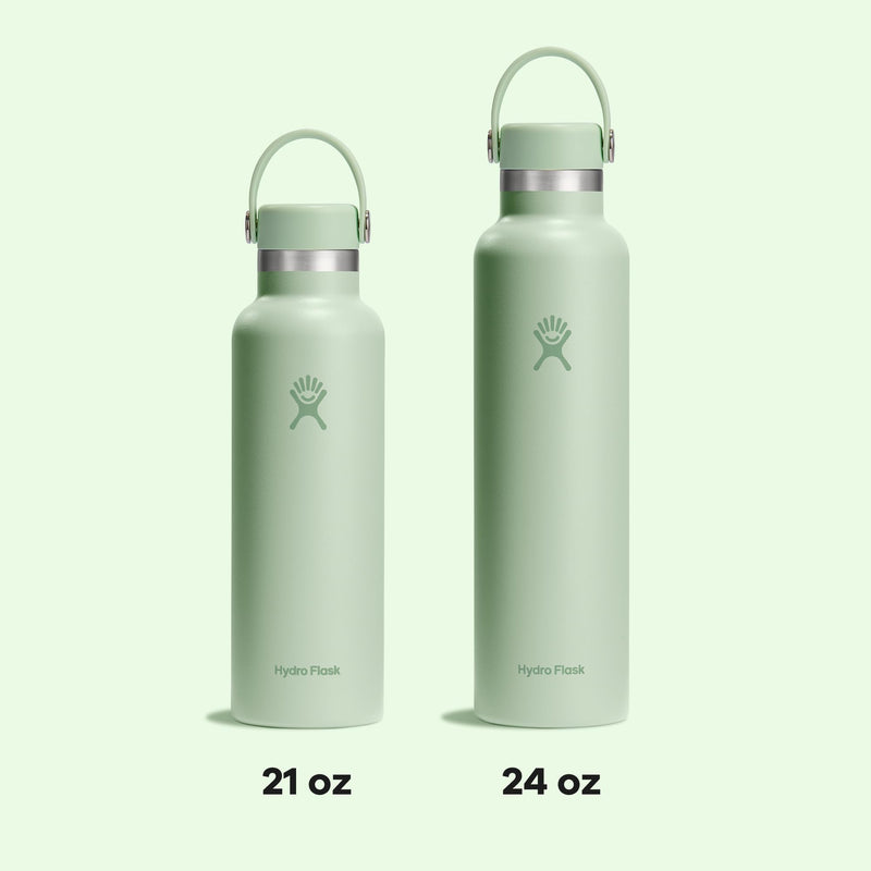 Hydro Flask Stainless Steel Standard Mouth Water Bottle with Flex Cap and Double-Wall Vacuum Insulation