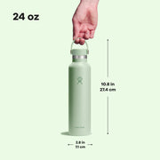 Hydro Flask Stainless Steel Standard Mouth Water Bottle with Flex Cap and Double-Wall Vacuum Insulation