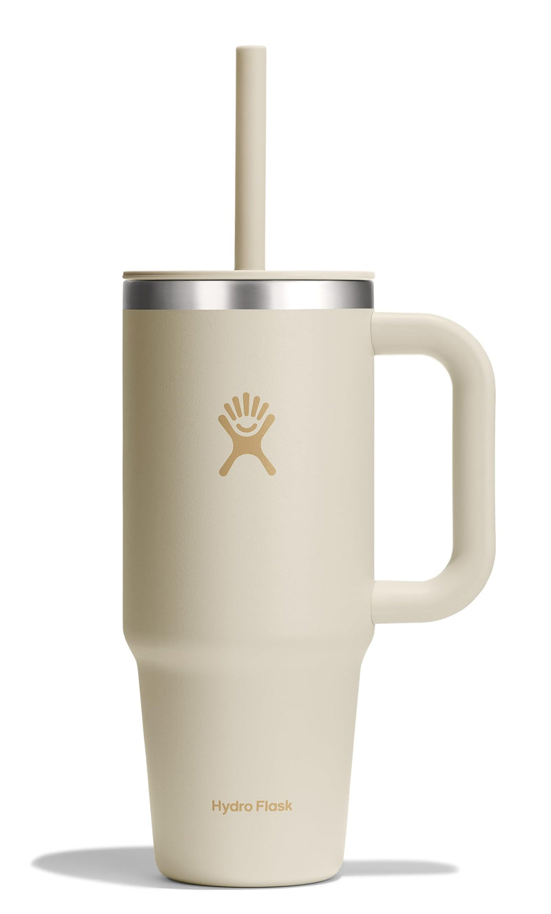 Hydro Flask Travel Tumbler with Handle Lid and Straw - Insulated Stainless Steel Water Bottle 840394210292