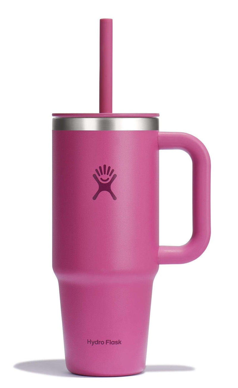 Hydro Flask Travel Tumbler with Handle Lid and Straw - Insulated Stainless Steel Water Bottle 840394204888