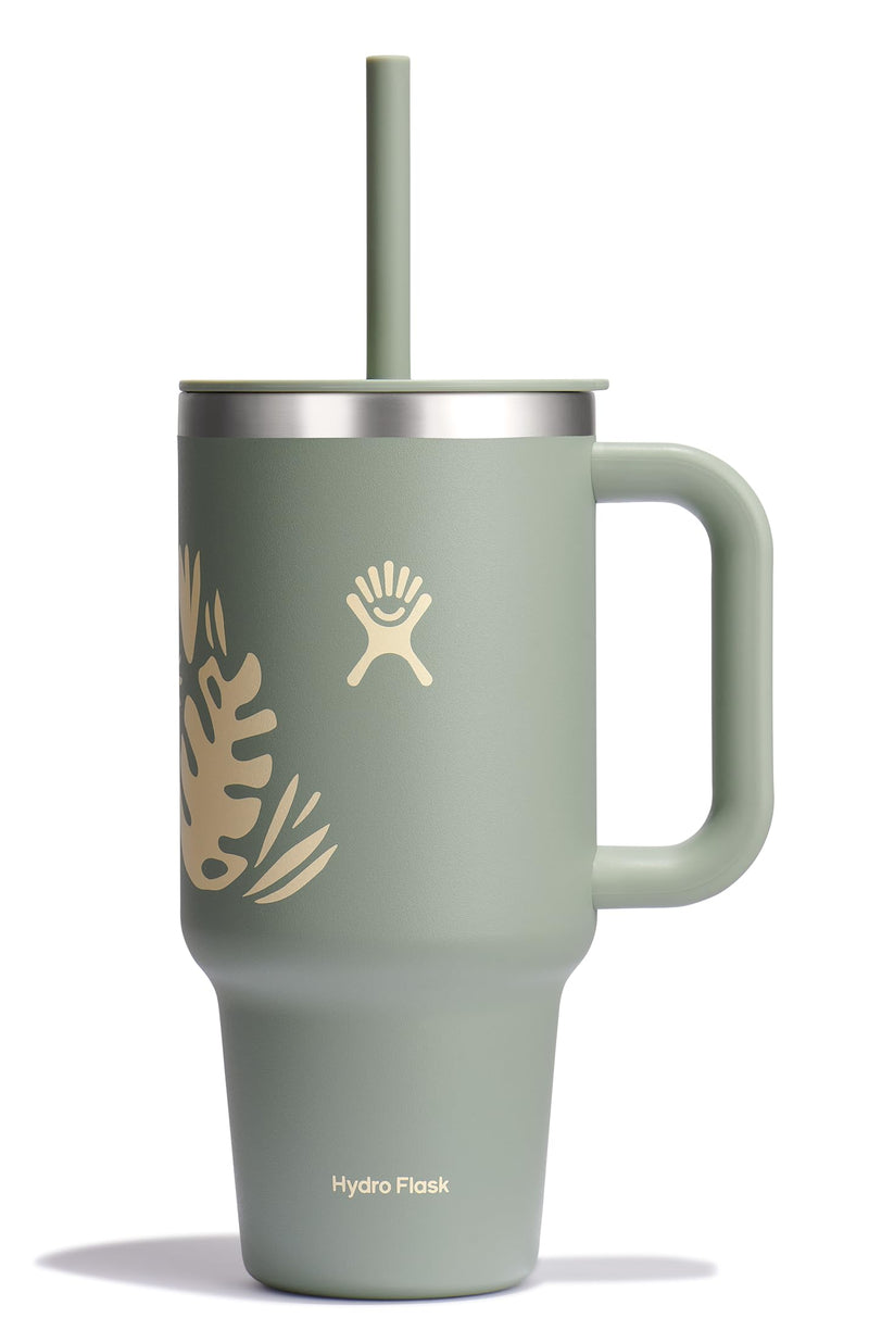 Hydro Flask Travel Tumbler with Handle Lid and Straw - Insulated Stainless Steel Water Bottle 840394200194