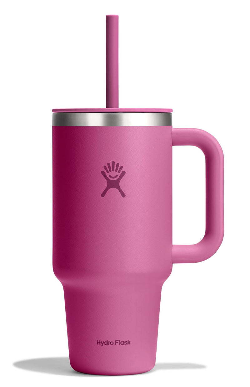 Hydro Flask Travel Tumbler with Handle Lid and Straw - Insulated Stainless Steel Water Bottle 840394200170