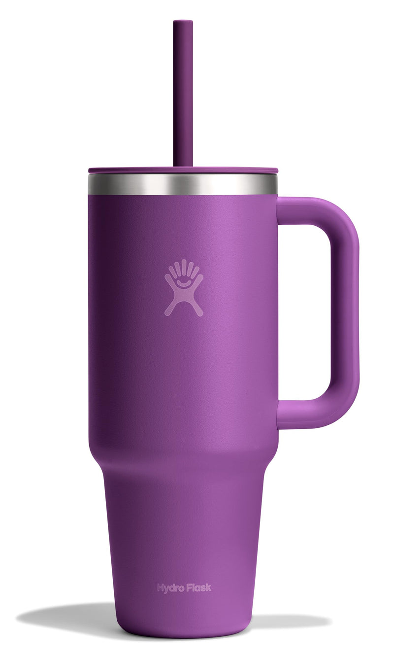 Hydro Flask Travel Tumbler with Handle Lid and Straw - Insulated Stainless Steel Water Bottle 840394215051