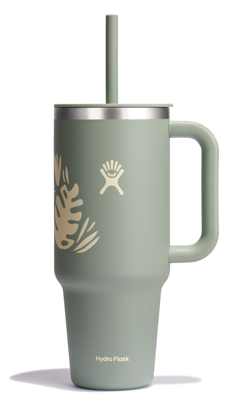 Hydro Flask Travel Tumbler with Handle Lid and Straw - Insulated Stainless Steel Water Bottle 840394200255