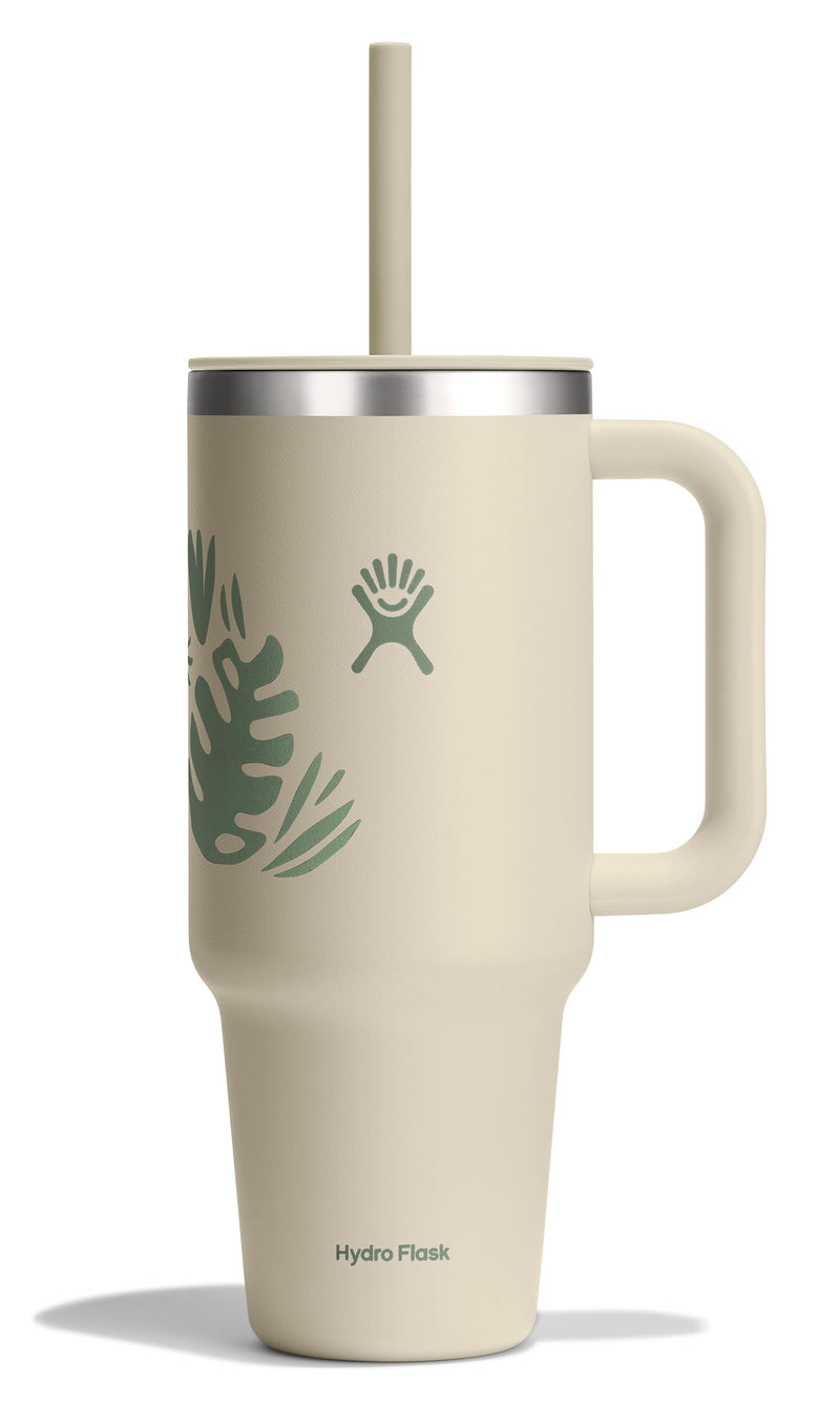 Hydro Flask Travel Tumbler with Handle Lid and Straw - Insulated Stainless Steel Water Bottle 840394205557