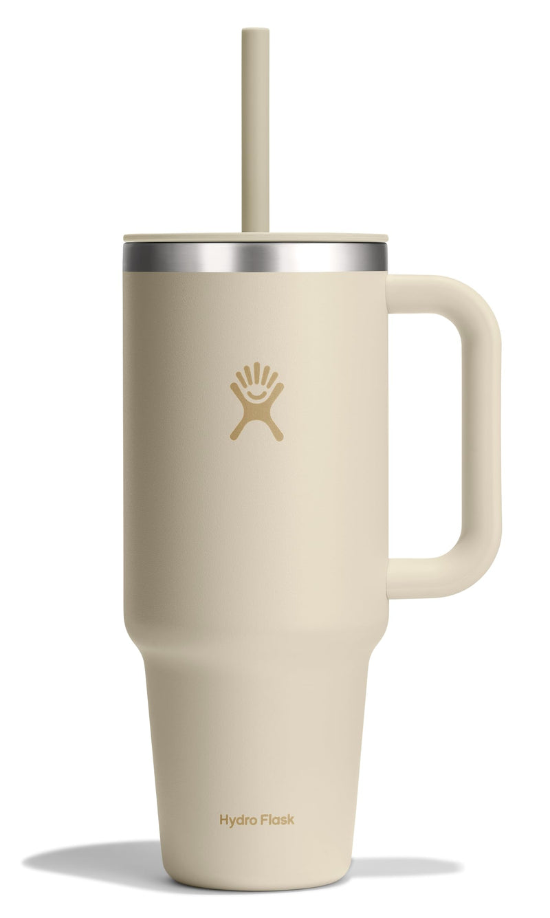Hydro Flask Travel Tumbler with Handle Lid and Straw - Insulated Stainless Steel Water Bottle 840394202556