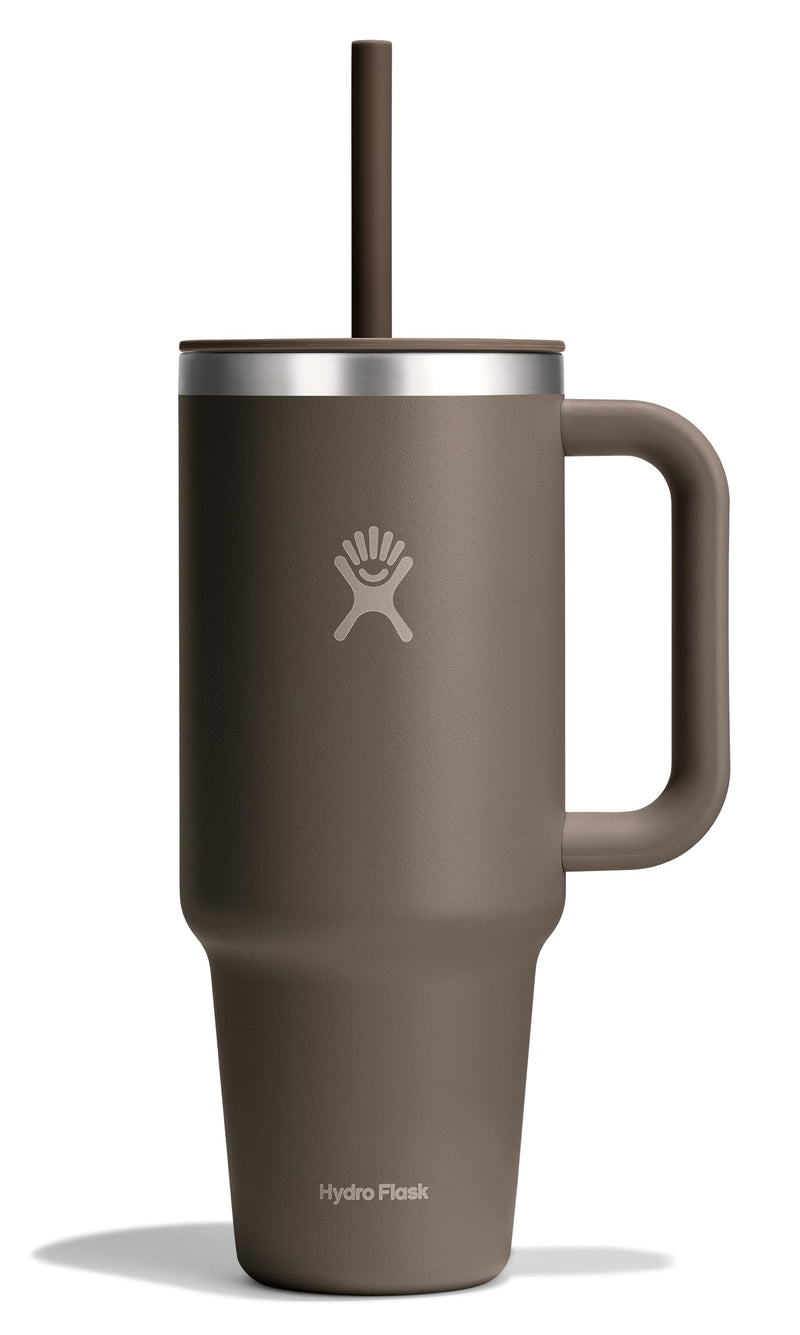 Hydro Flask Travel Tumbler with Handle Lid and Straw - Insulated Stainless Steel Water Bottle 840394202549