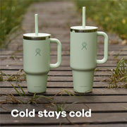 Hydro Flask Travel Tumbler with Handle Lid and Straw - Insulated Stainless Steel Water Bottle