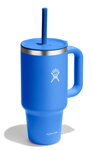 Hydro Flask Travel Tumbler with Handle Lid and Straw - Insulated Stainless Steel Water Bottle
