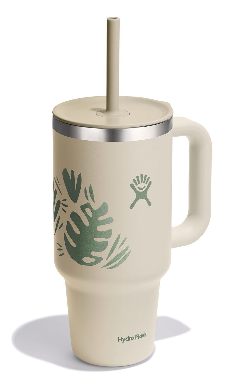 Hydro Flask Travel Tumbler with Handle Lid and Straw - Insulated Stainless Steel Water Bottle