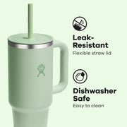 Hydro Flask Travel Tumbler with Handle Lid and Straw - Insulated Stainless Steel Water Bottle