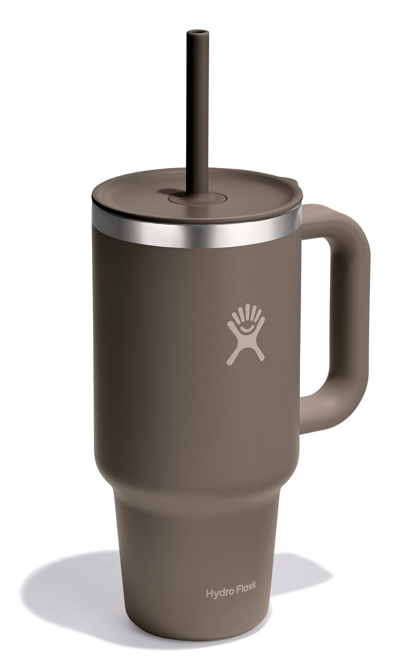 Hydro Flask Travel Tumbler with Handle Lid and Straw - Insulated Stainless Steel Water Bottle