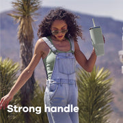 Hydro Flask Travel Tumbler with Handle Lid and Straw - Insulated Stainless Steel Water Bottle