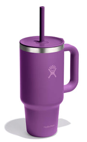Hydro Flask Travel Tumbler with Handle Lid and Straw - Insulated Stainless Steel Water Bottle
