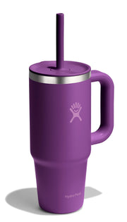 Hydro Flask Travel Tumbler with Handle Lid and Straw - Insulated Stainless Steel Water Bottle