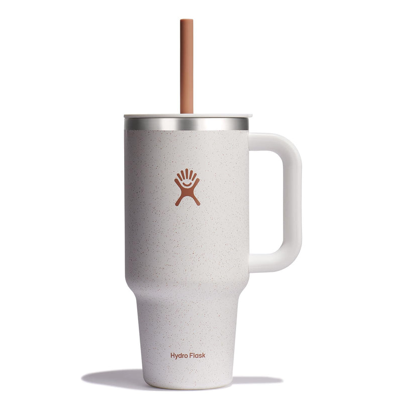 Hydro Flask Travel Tumbler with Handle Lid and Straw - Insulated Stainless Steel Water Bottle