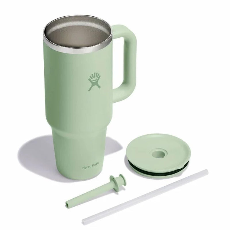Hydro Flask Travel Tumbler with Handle Lid and Straw - Insulated Stainless Steel Water Bottle