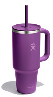 Hydro Flask Travel Tumbler with Handle Lid and Straw - Insulated Stainless Steel Water Bottle