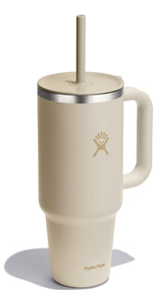 Hydro Flask Travel Tumbler with Handle Lid and Straw - Insulated Stainless Steel Water Bottle