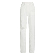 Ksubi Womens Playback Distressed Straight-Leg Jean Pants & Shorts KSUBI 9358214016685 Free Shipping Worldwide