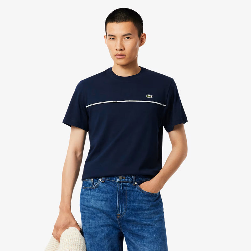 Lacoste Men’s Logo Trim Cotton Jersey T Shirt Shirts