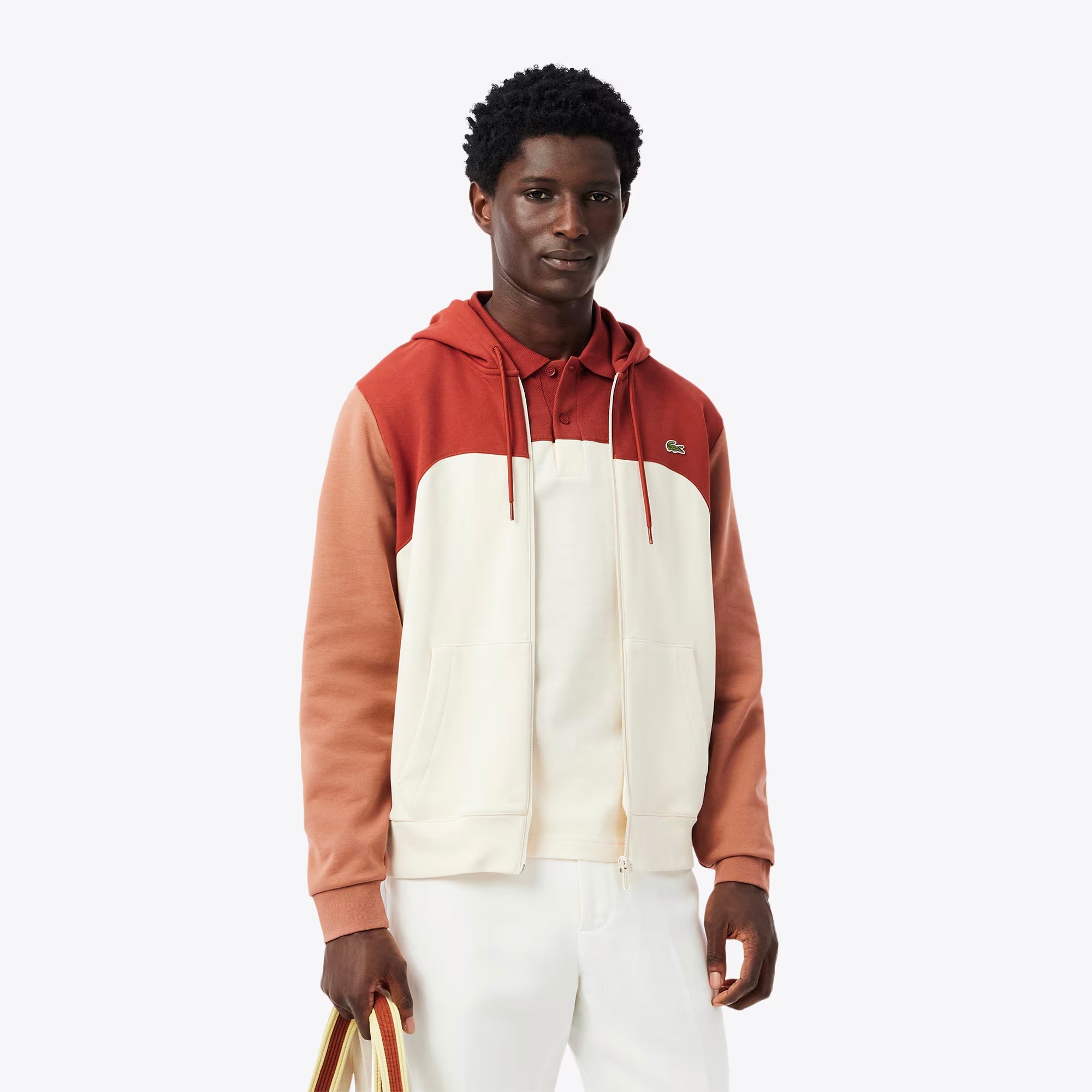 Metro Fusion - Lacoste Men's Zip-Up Colorblock Hoodie - Men's Hoodies