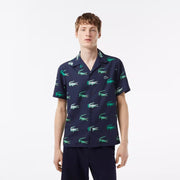 Lacoste Men’s Printed Short-Sleeved Golf Shirt Shirts 195750187702 Free Shipping Worldwide