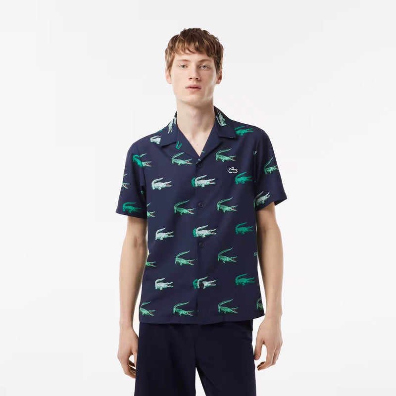 Lacoste Men’s Printed Short-Sleeved Golf Shirt Shirts 195750187702 Free Shipping Worldwide