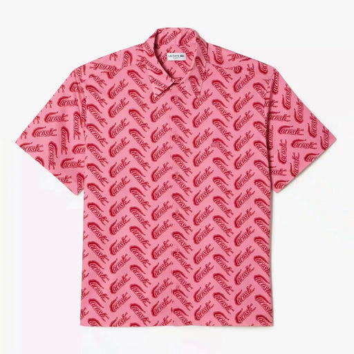 Lacoste Mens Short Sleeve Vintage Print Shirt Shirts 195750352834 Free Shipping Worldwide