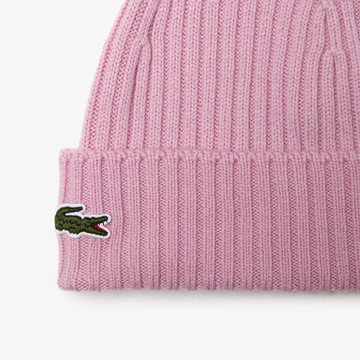 Lacoste ribbed wool beanie hotsell