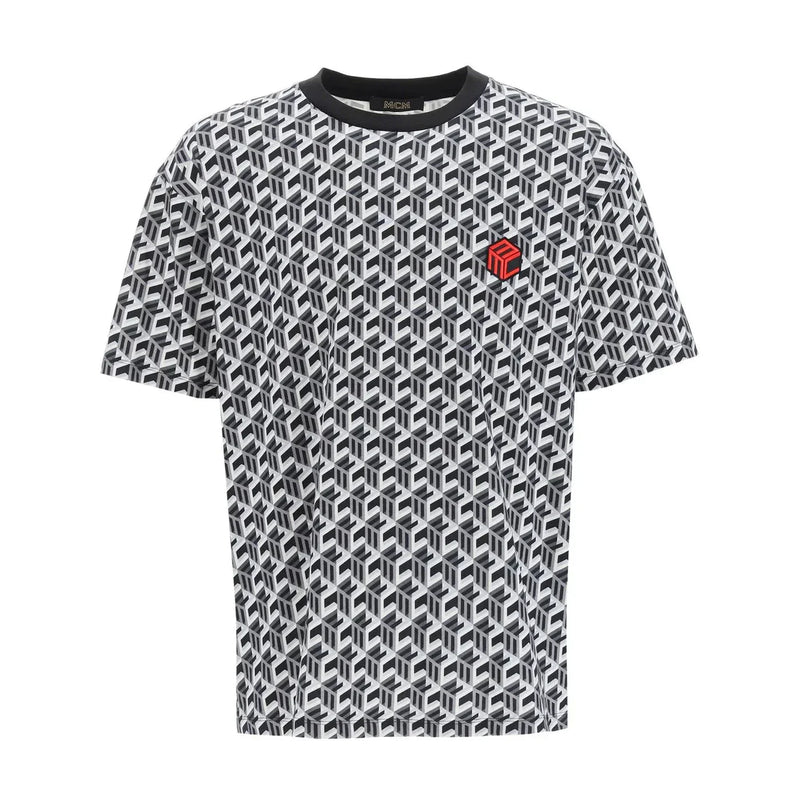 MCM Mens Geometric Print Crew Neck T-Shirt Tees 8809735049535 Free Shipping Worldwide