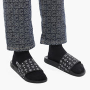 MCM All-Over Logo Printed Slides Mens 8809735071895 Free Shipping Worldwide