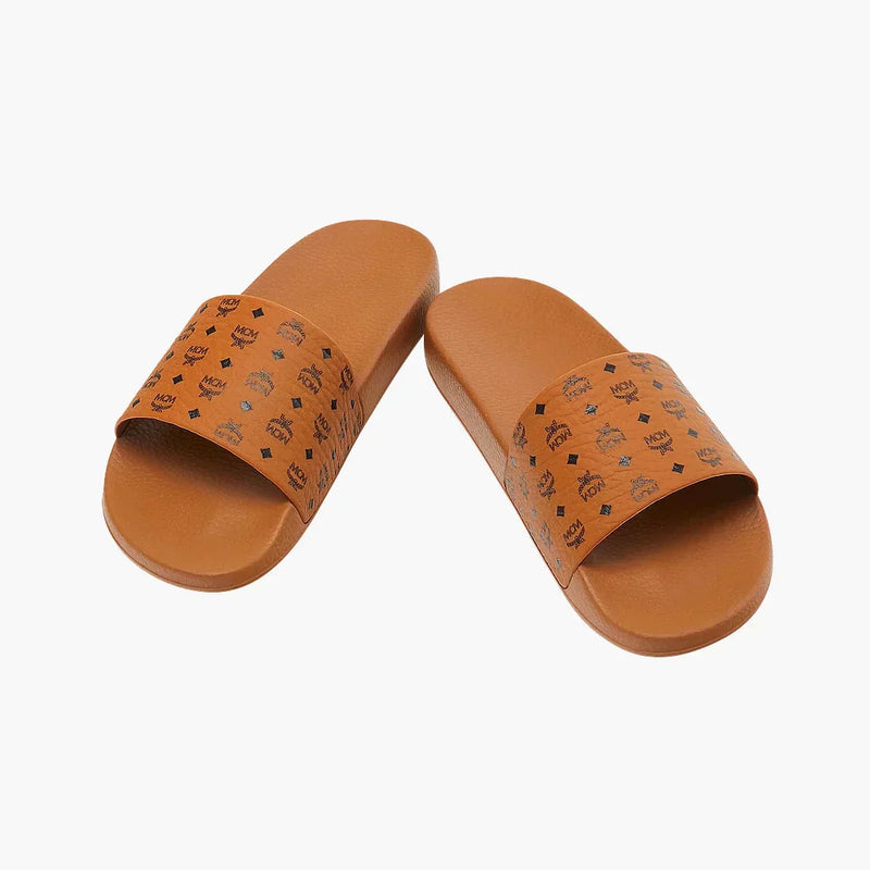 MCM Mens Monogram Print Rubber Slides 8809735071895 Free Shipping Worldwide