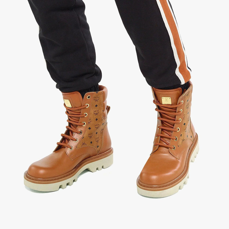 MCM Mens Visetos Boots in Calf Leather Shoes 8809735117531 Free Shipping Worldwide