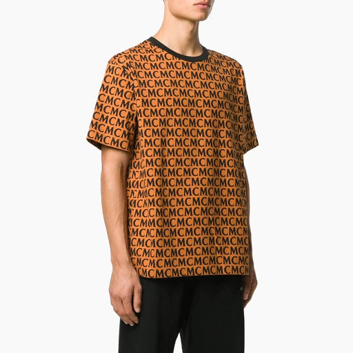MCM Mens Monogram Print Crewneck T-Shirt Tees 8809675888126 Free Shipping Worldwide