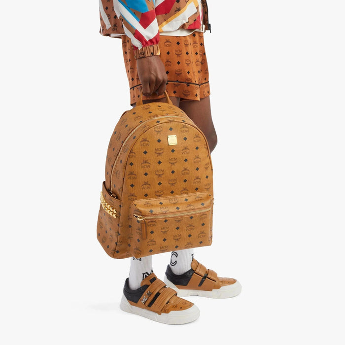 Metro Fusion MCM Stark Side Studded Backpack in Visetos Backpacks