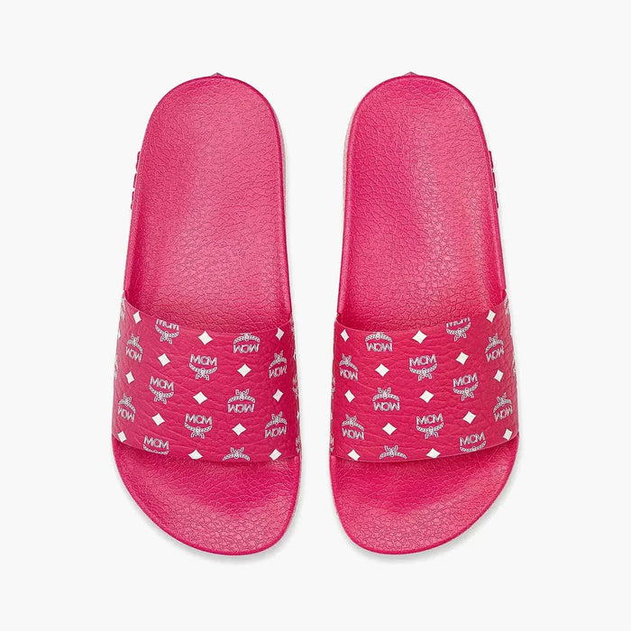 MCM Womens Monogram Print Rubber Slides Shoes 8809735071468 Free Shipping Worldwide
