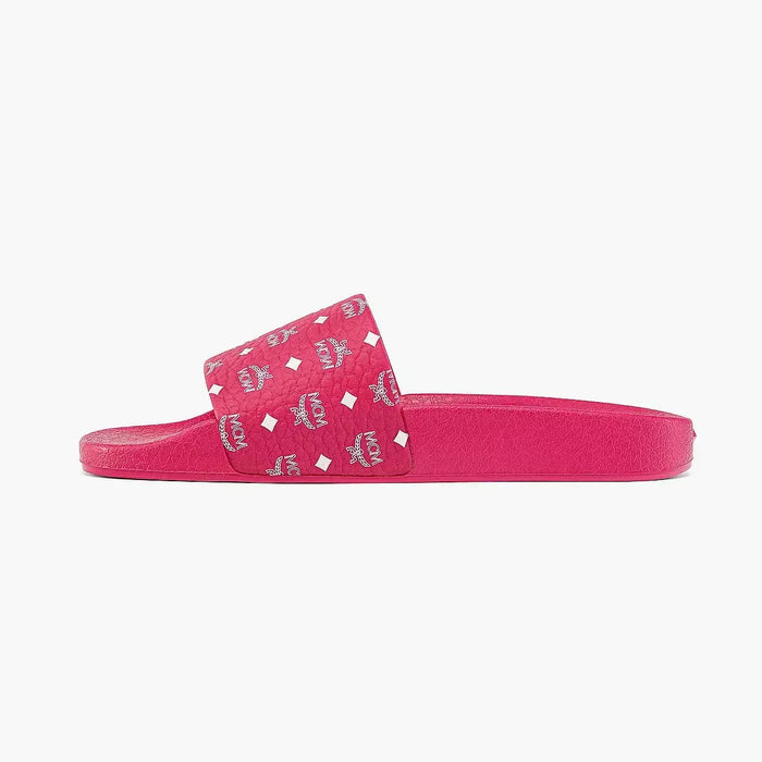 MCM Womens Monogram Print Rubber Slides Shoes 8809735071468 Free Shipping Worldwide