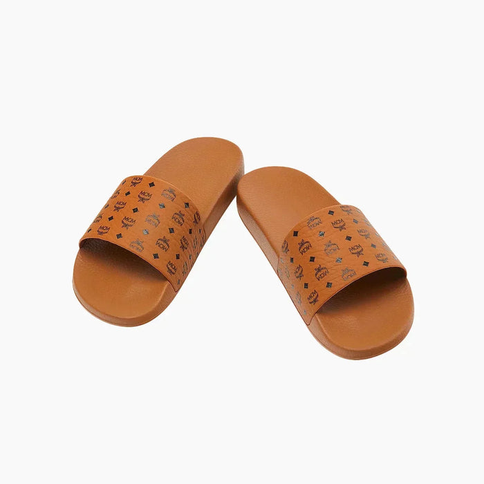 MCM Womens Monogram Print Rubber Slides Shoes 8809735071468 Free Shipping Worldwide