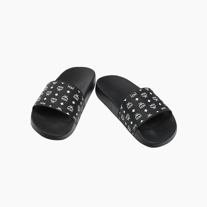 MCM Womens Monogram Print Rubber Slides Shoes 8809735071468 Free Shipping Worldwide