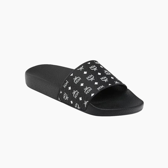 MCM Womens Monogram Print Rubber Slides Shoes 8809735071468 Free Shipping Worldwide