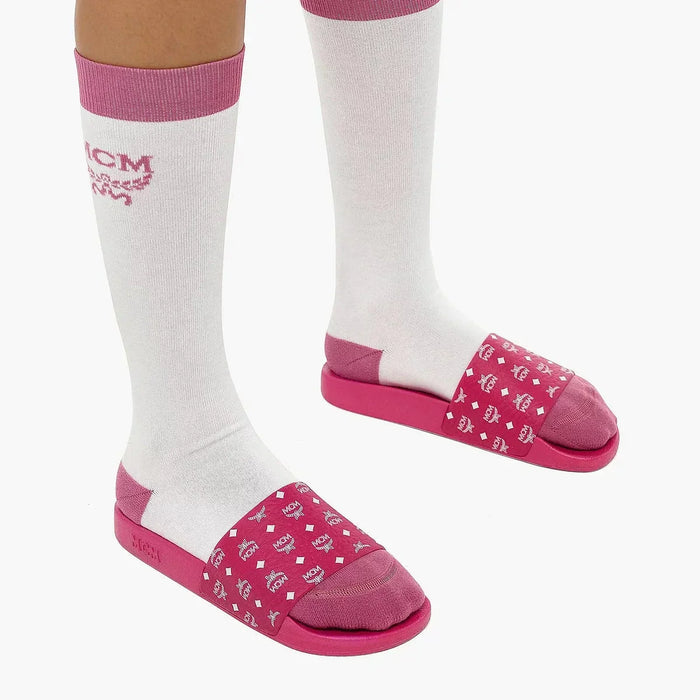 MCM Womens Monogram Print Rubber Slides Shoes 8809735071468 Free Shipping Worldwide