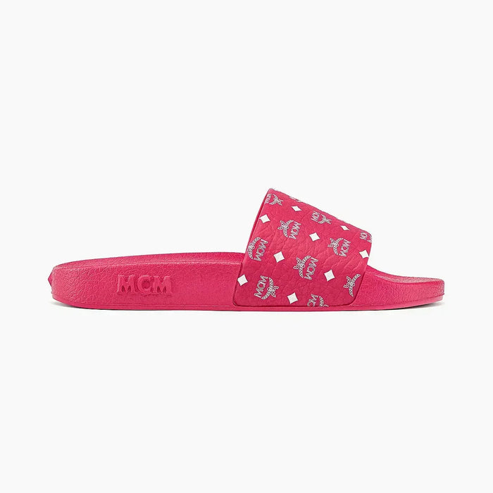 MCM Womens Monogram Print Rubber Slides Shoes 8809735095303 Free Shipping Worldwide
