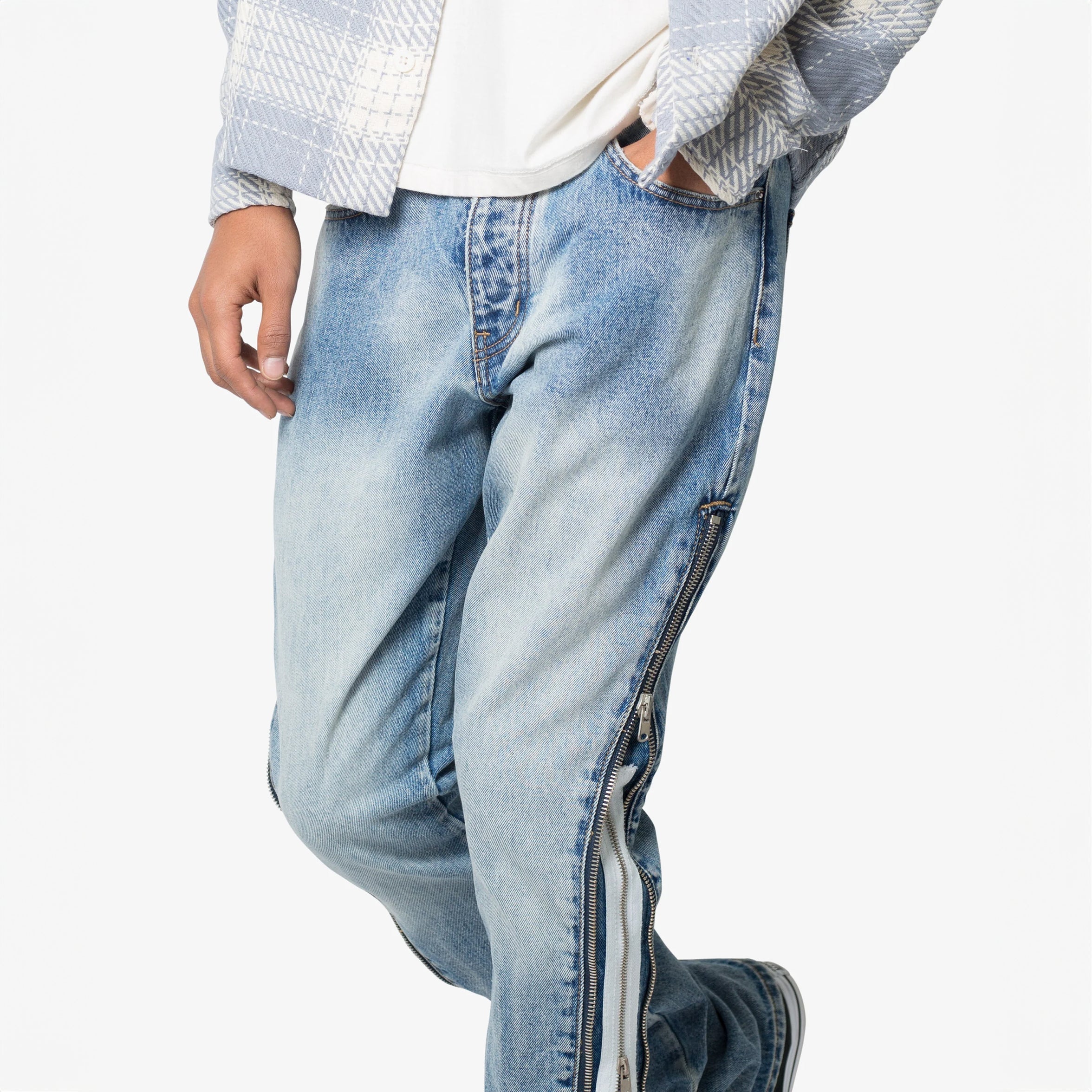 Metro Fusion - MNML B574 Zipper Flare Denim Jean - Men's Pants